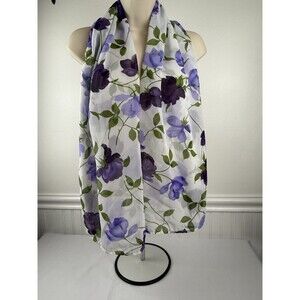 Anne Cole Collection Scarf Purple Ladies Floral 56” X 25”